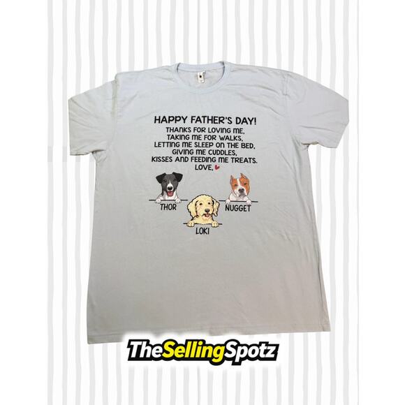 Next Level Apparel Other - Father’s Day Dog Graphic T-Shirt XXL Light Blue Custom Pet Shirt